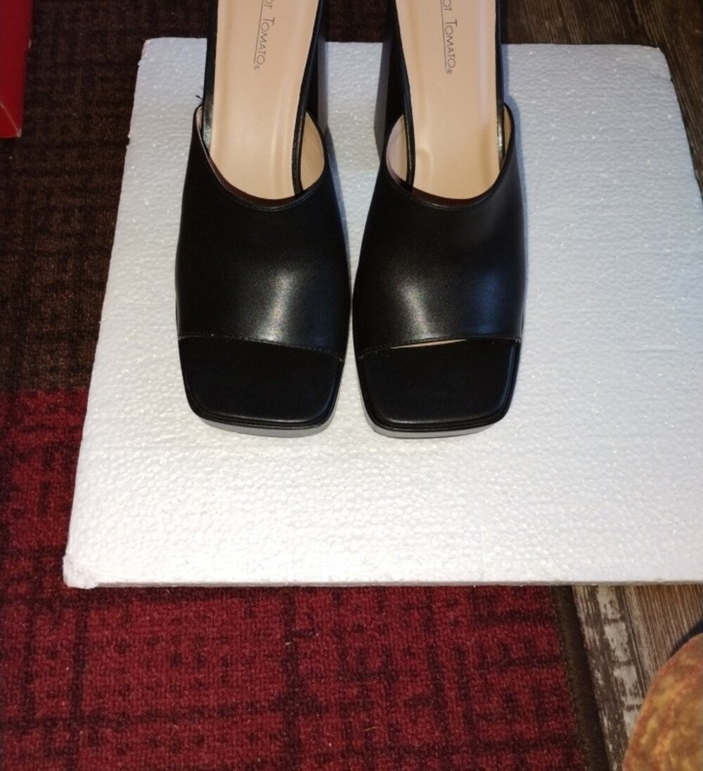 Hot Tomato Black Platform Slide Mules, Y2K, Size 8.5 - Picture 4 of 8